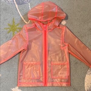 Old Navy Kids Neon Pink Hooded Raincoat